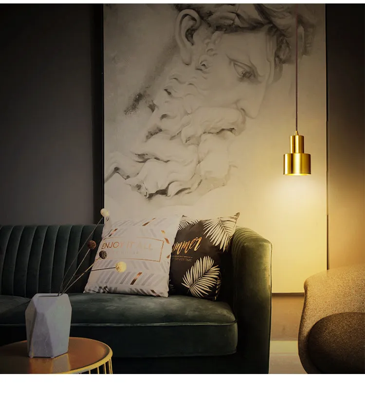 Brass Cylinder Pendant Light