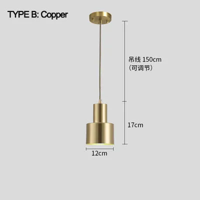 Brass Cylinder Pendant Light