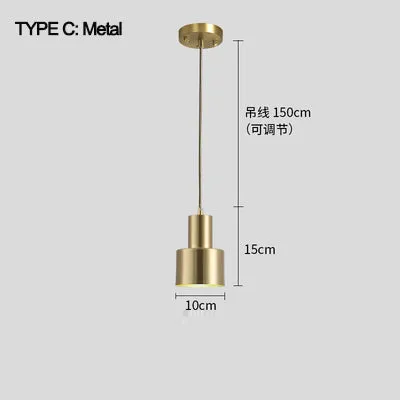 Brass Cylinder Pendant Light