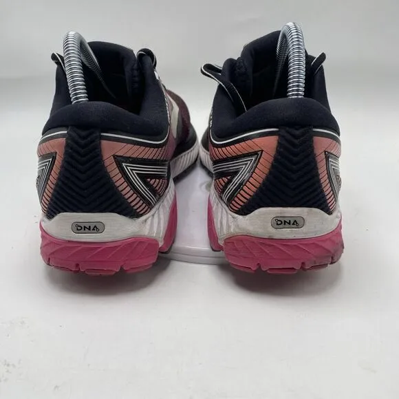 Brooks Ghost 10 Women Size 8.5 Black Pink Athletic Running Shoes 3686