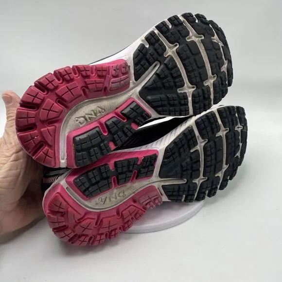 Brooks Ghost 10 Women Size 8.5 Black Pink Athletic Running Shoes 3686