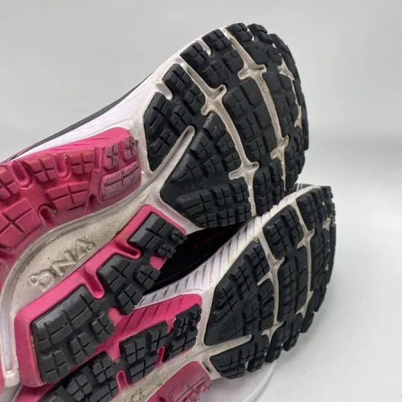 Brooks Ghost 10 Women Size 8.5 Black Pink Athletic Running Shoes 3686