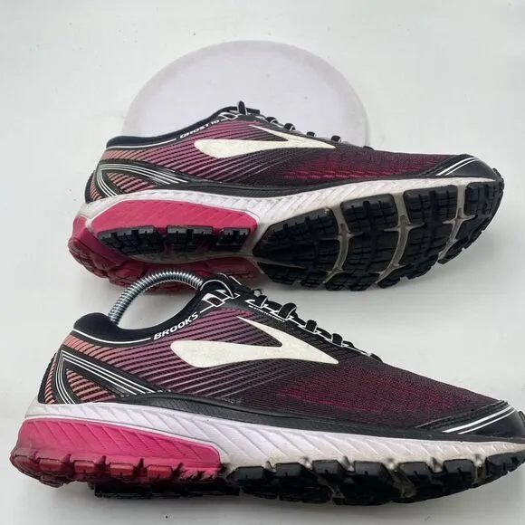 Brooks Ghost 10 Women Size 8.5 Black Pink Athletic Running Shoes 3686