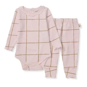 Burt's Bees Baby Girls Swiss Check Bodysuit & Pant Set