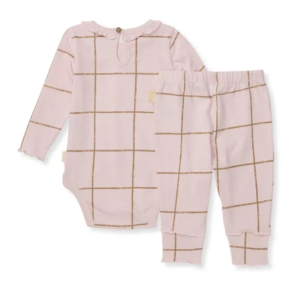 Burt's Bees Baby Girls Swiss Check Bodysuit & Pant Set