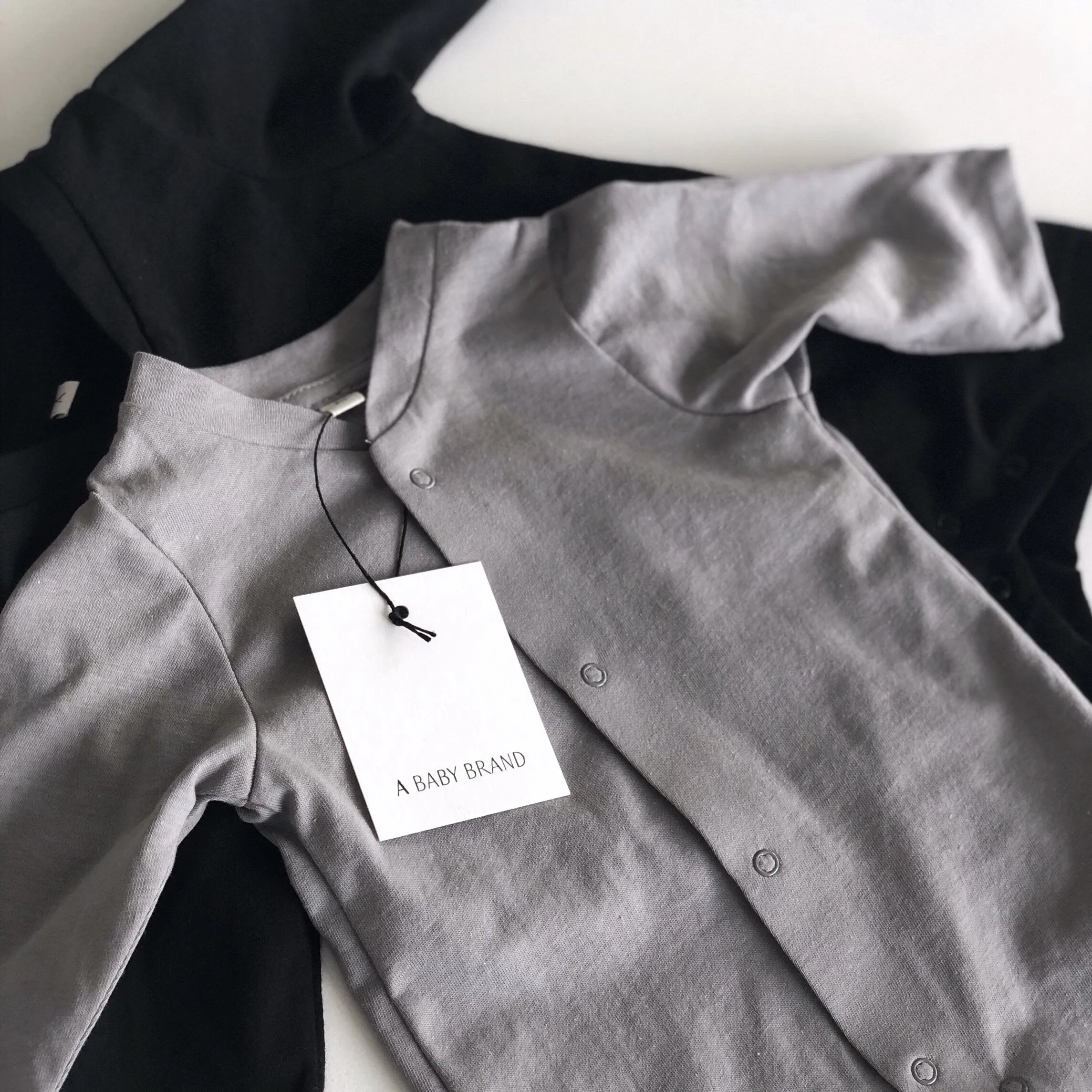 Callie Organic Cotton Jersey Babysuit (Black)