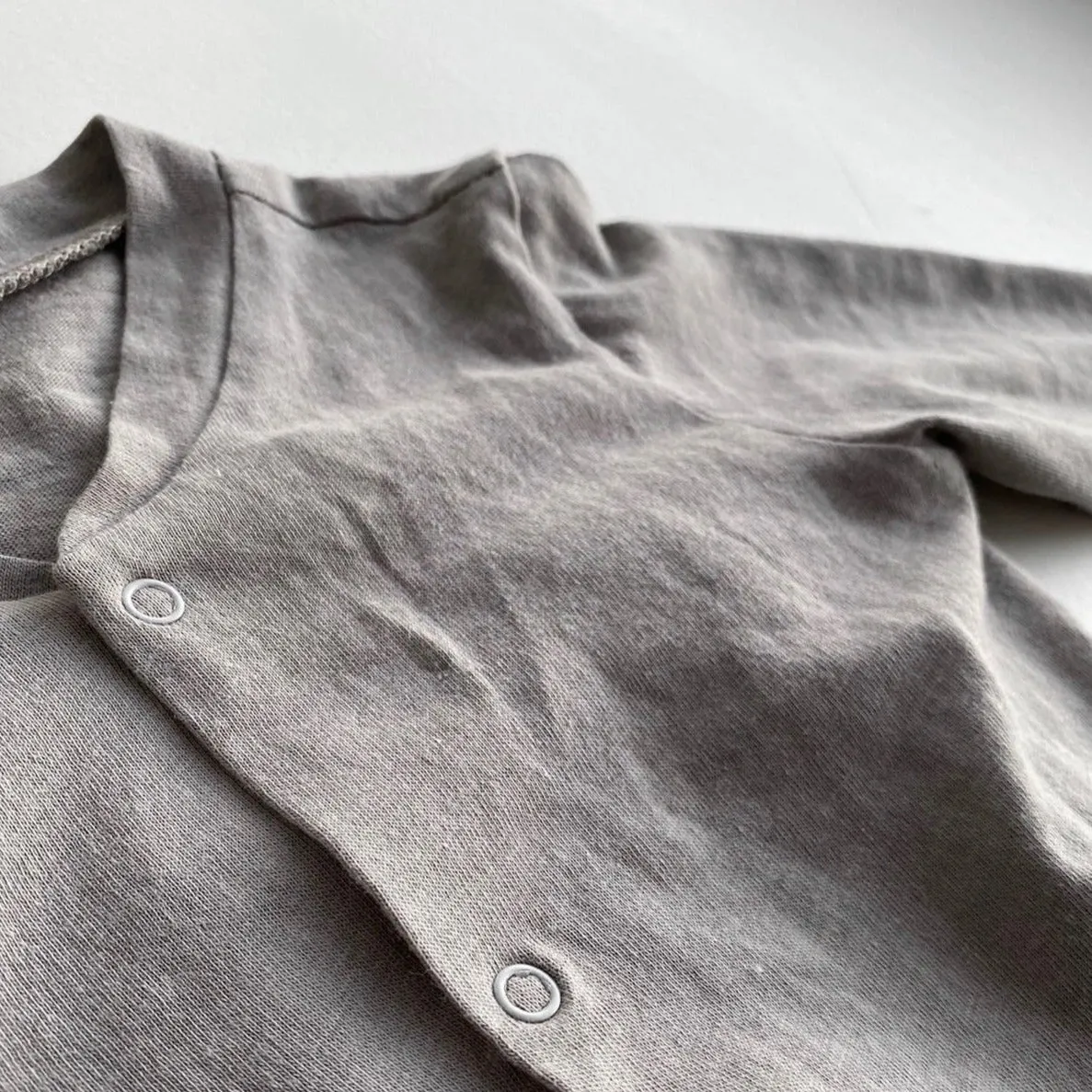 Callie Organic Cotton Jersey Babysuit (Stone)