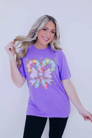 Candy Cane Comfort Colors Graphic Tee S-2X