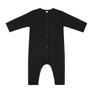 Carle Cotton Rib Footless Baby Romper (Black)