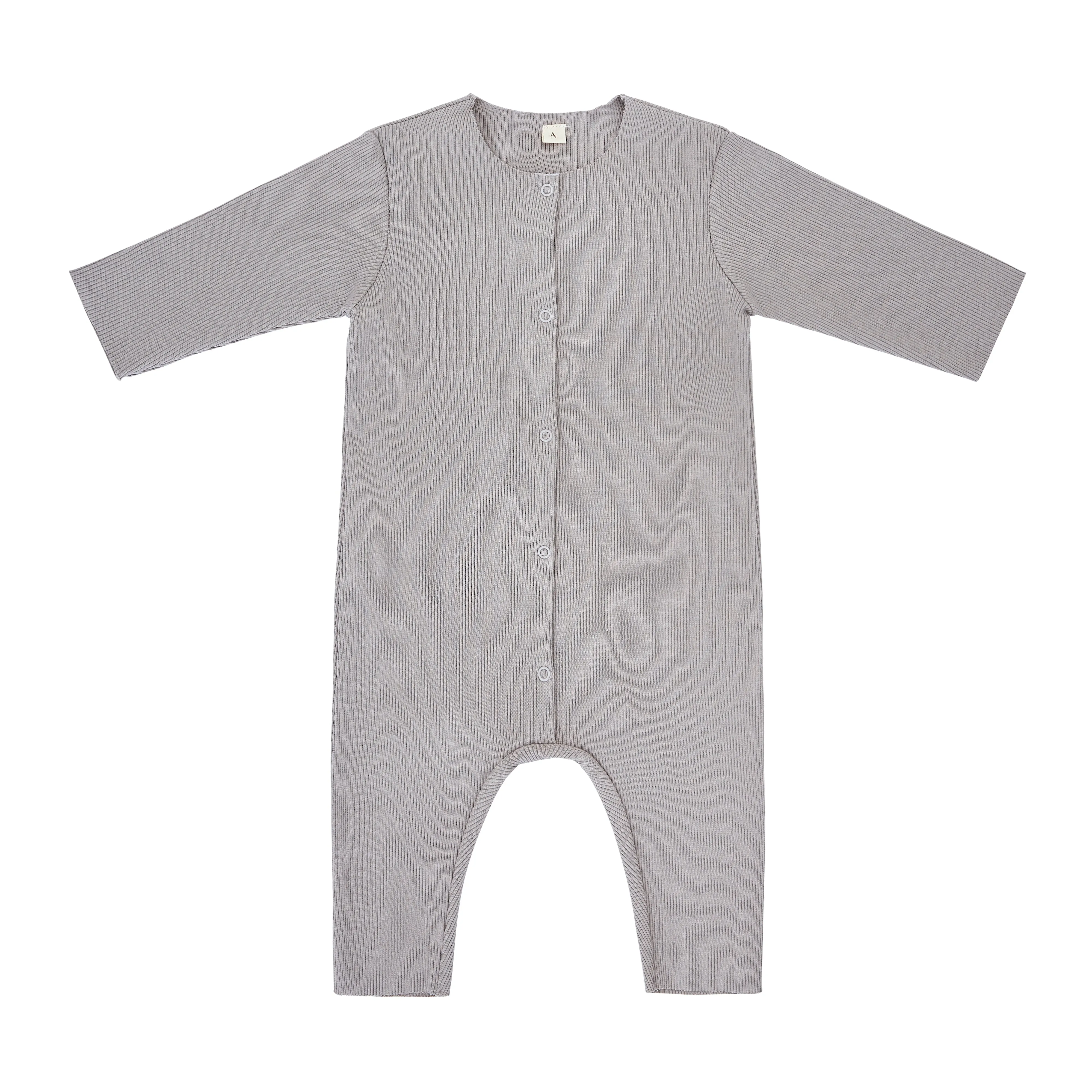 Carle Cotton Rib Footless Baby Romper (Stone)