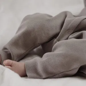 Carle Cotton Rib Footless Baby Romper (Stone)