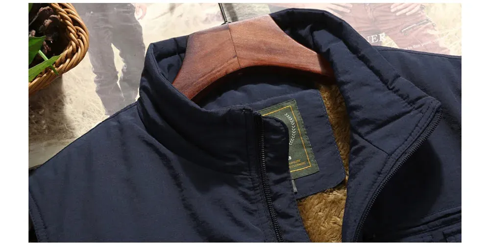 Casual Winter Vest for Men – Warm Fleece Thermal Waistcoat, Army Windbreaker Sleeveless Jacket C28