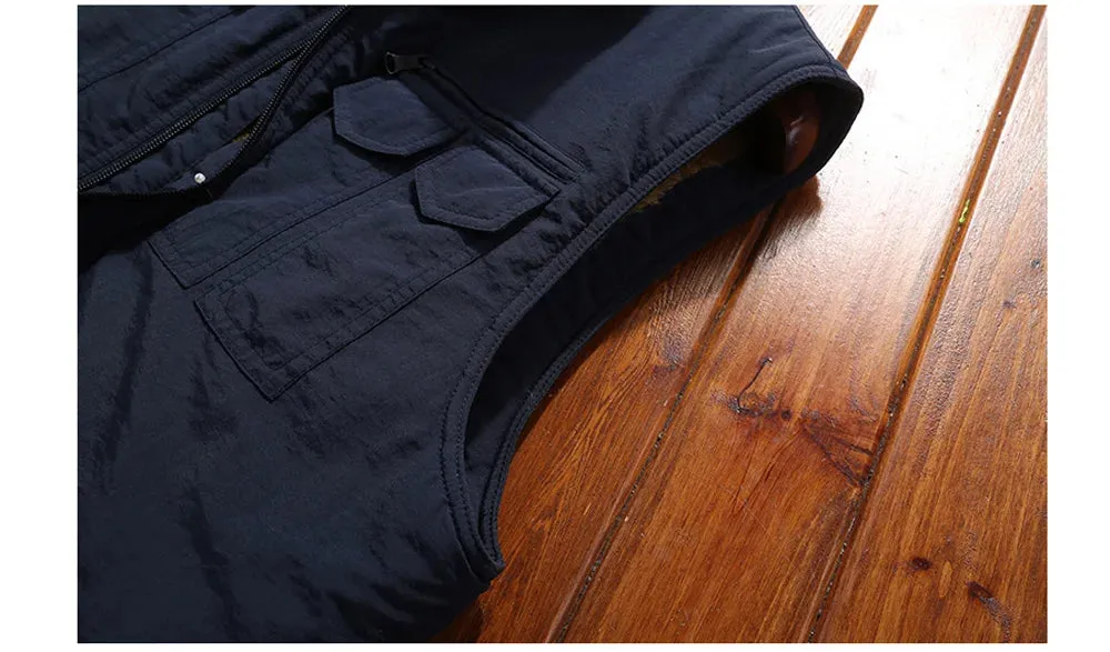 Casual Winter Vest for Men – Warm Fleece Thermal Waistcoat, Army Windbreaker Sleeveless Jacket C28