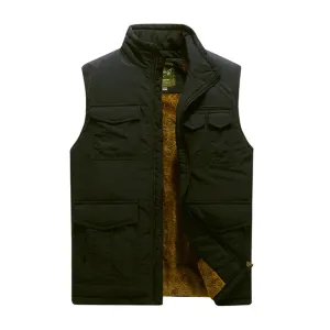 Casual Winter Vest for Men – Warm Fleece Thermal Waistcoat, Army Windbreaker Sleeveless Jacket C28
