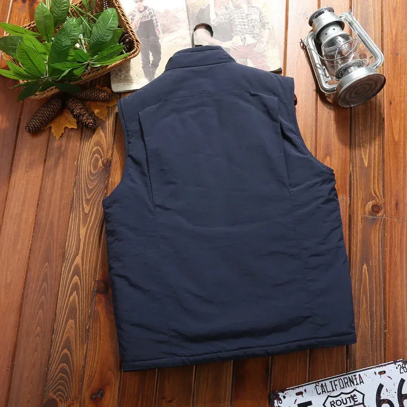 Casual Winter Vest for Men – Warm Fleece Thermal Waistcoat, Army Windbreaker Sleeveless Jacket C28