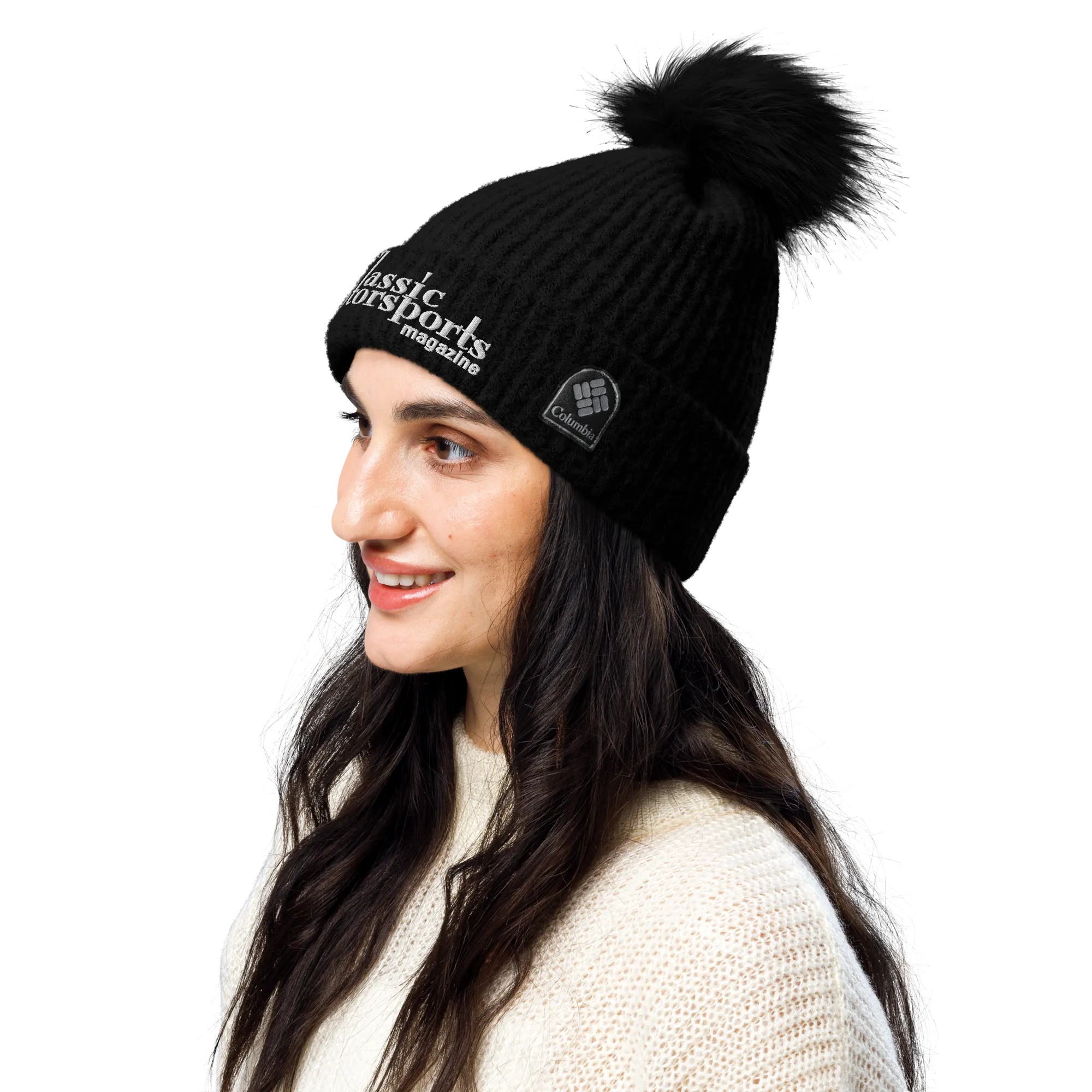 Classic Motorsports Logo Columbia Pom-Pom Beanie (Black)