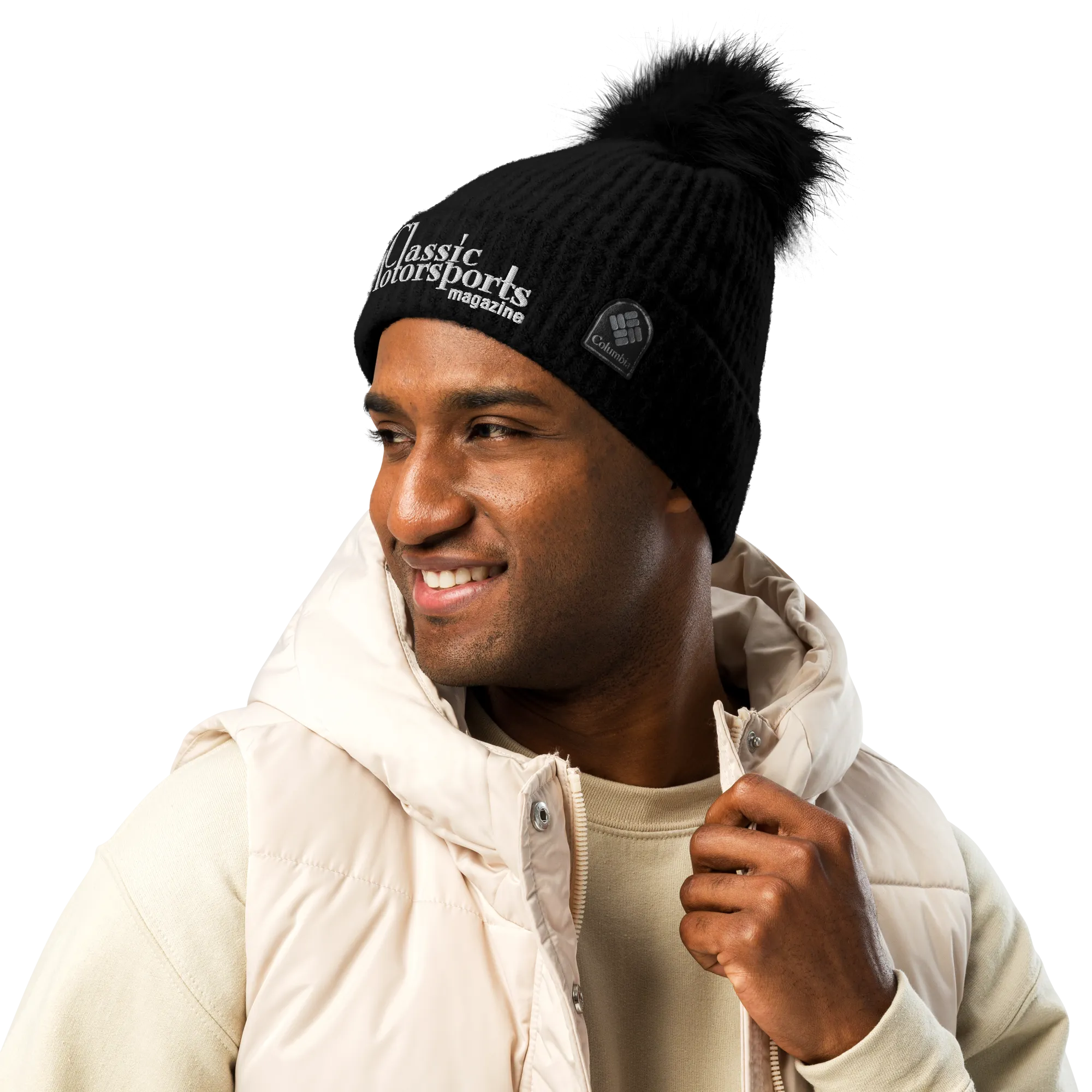Classic Motorsports Logo Columbia Pom-Pom Beanie (Black)