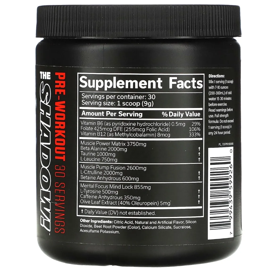 Cobra Labs Shadow-X PRE-WORKOUT (30 Servings) Fruit Punch EXP Apr 2026