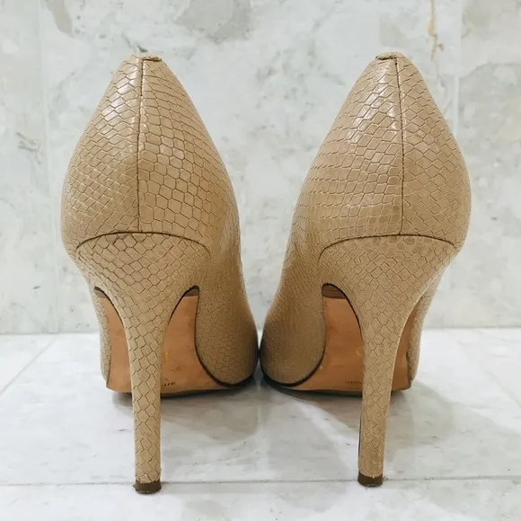 COLE HAAN {10.5} Pumps in Nude Faux Snakeskin