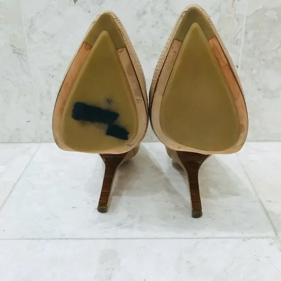 COLE HAAN {10.5} Pumps in Nude Faux Snakeskin