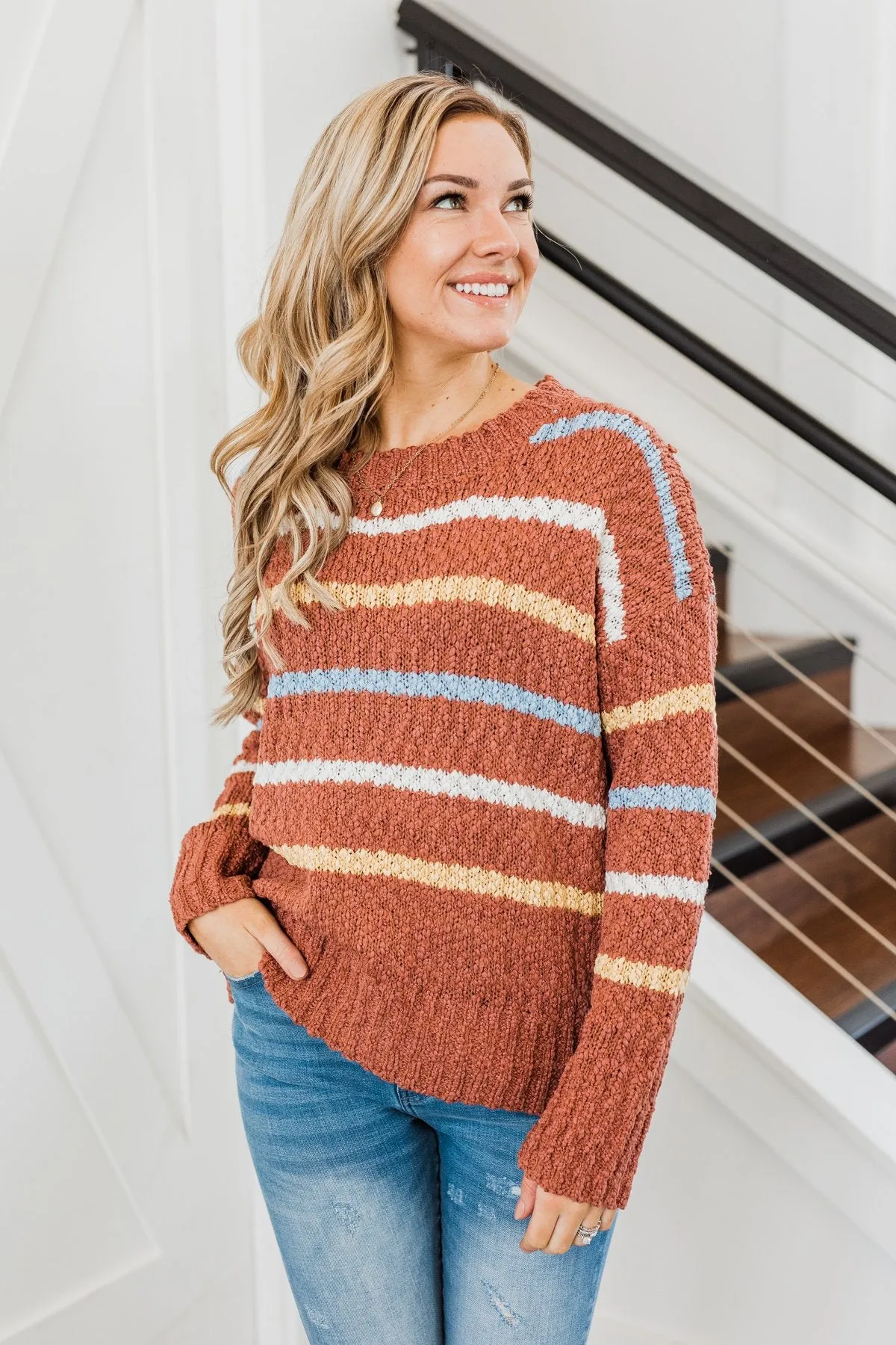 Colors Of The Wind Knit Sweater- Marsala