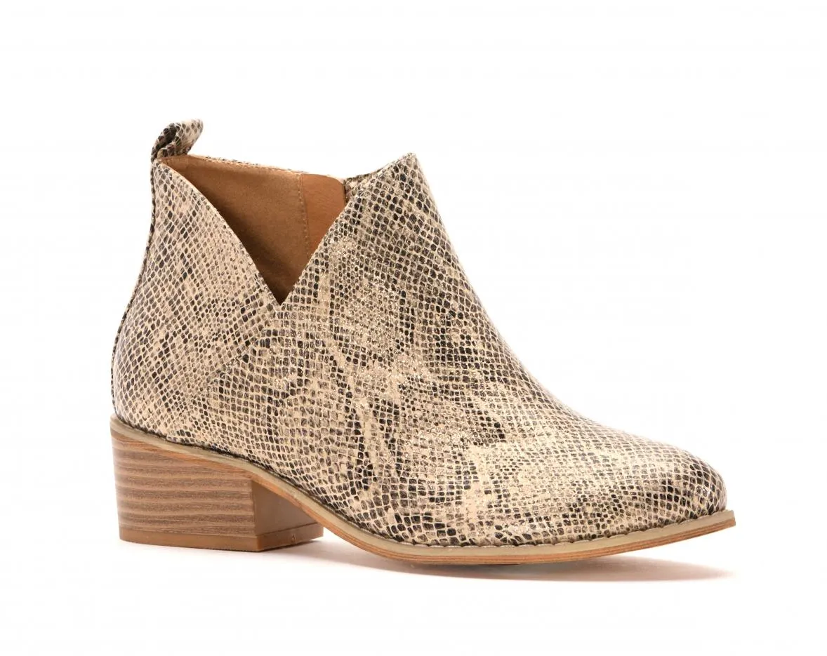 Corkys Shoes - Port Tan Snake Bootie  SALE 45% OFF  NOW $36.95