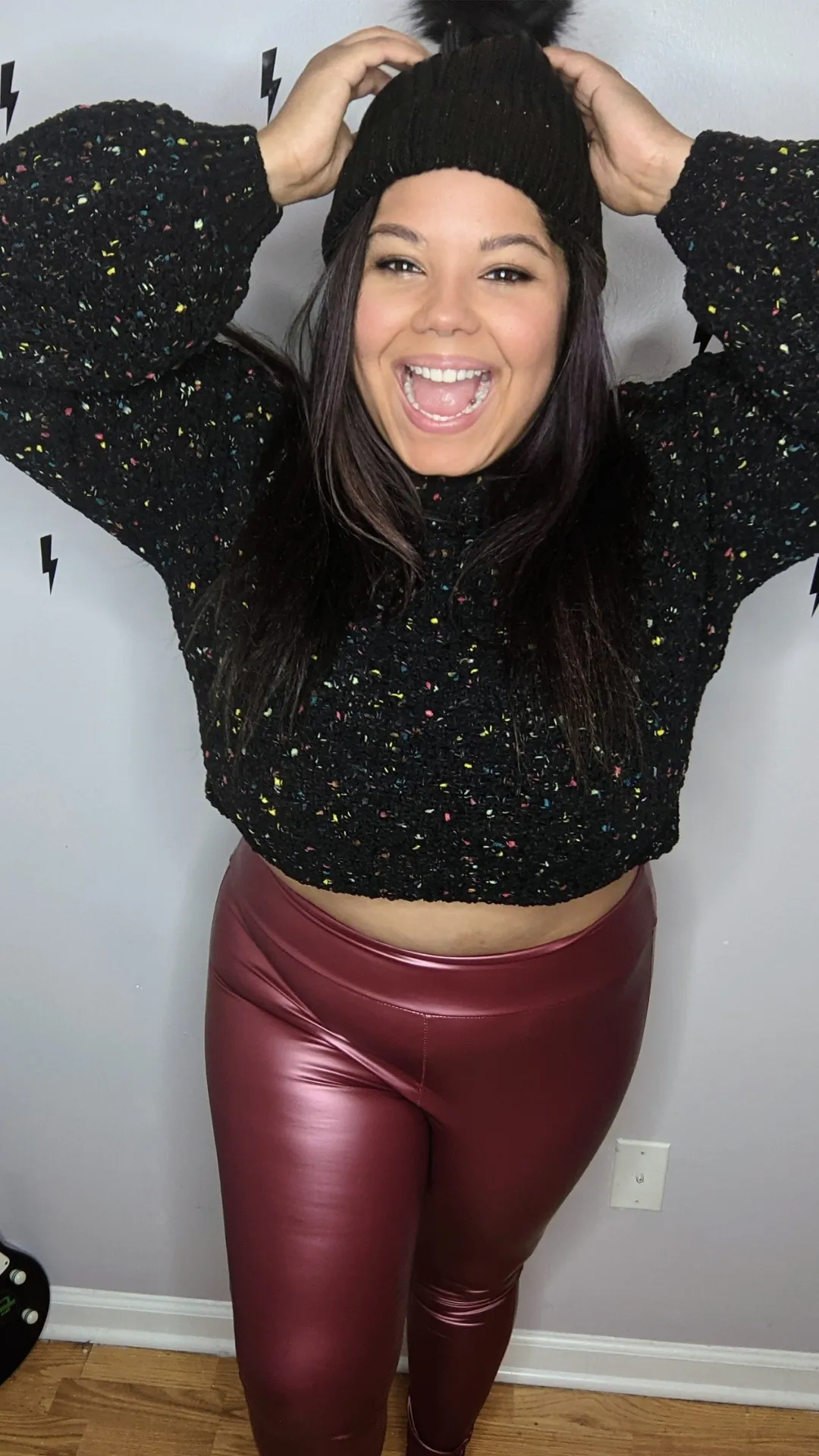 Cosmic Dust Puff Sleeve Cropped Sweater