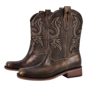 Cowboy Boots for Men Classic Western Style Embroidery Details