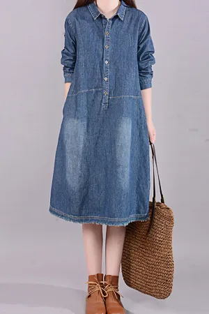 Cozy Denim Cotton Dress