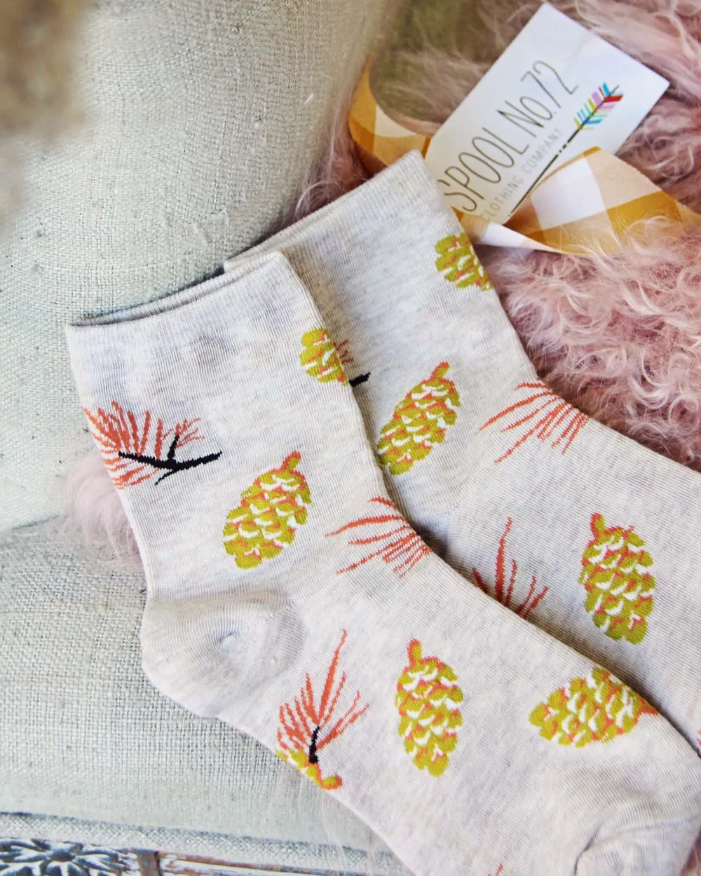 Cozy Pinecone Socks