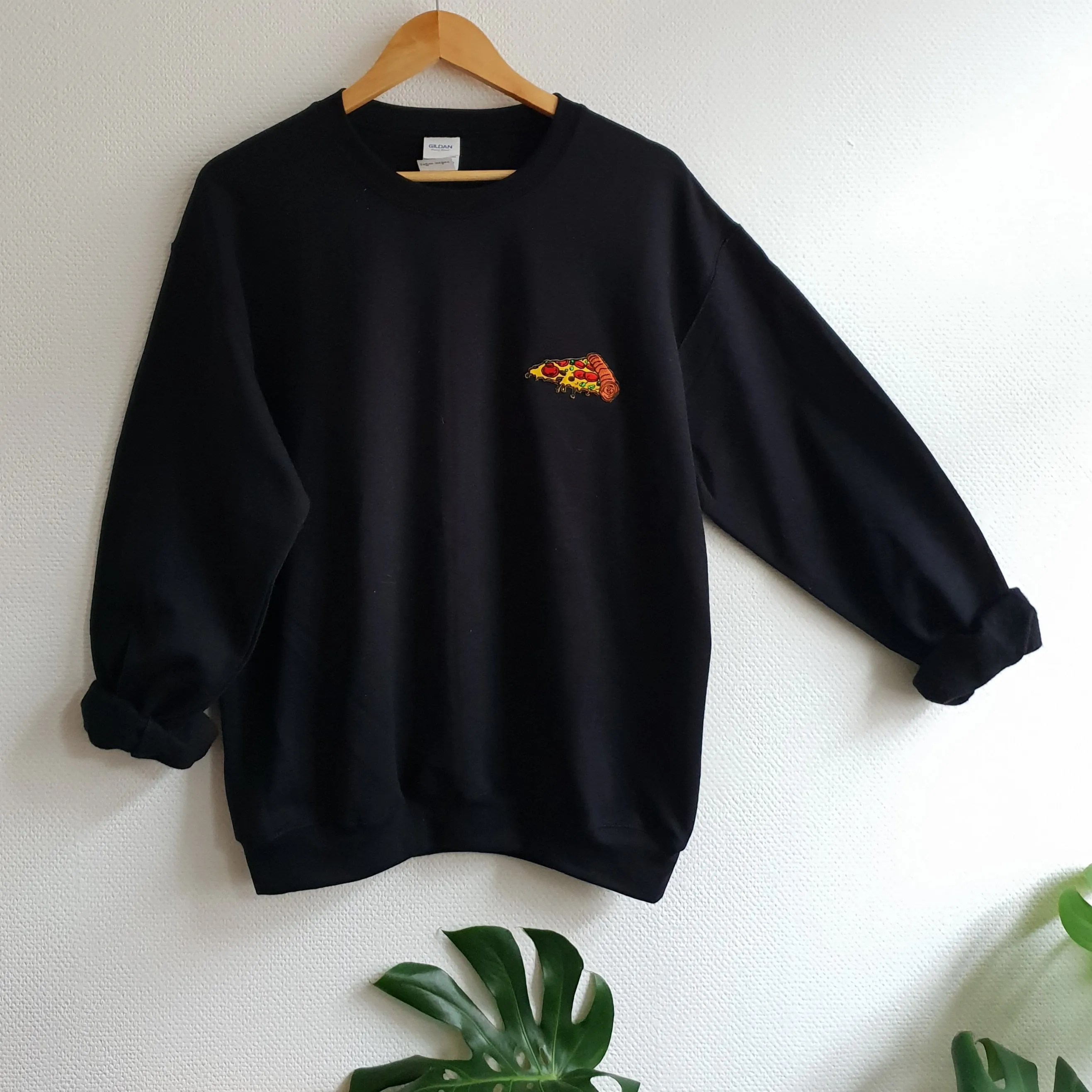 Cozy Pizza Patch Sweater