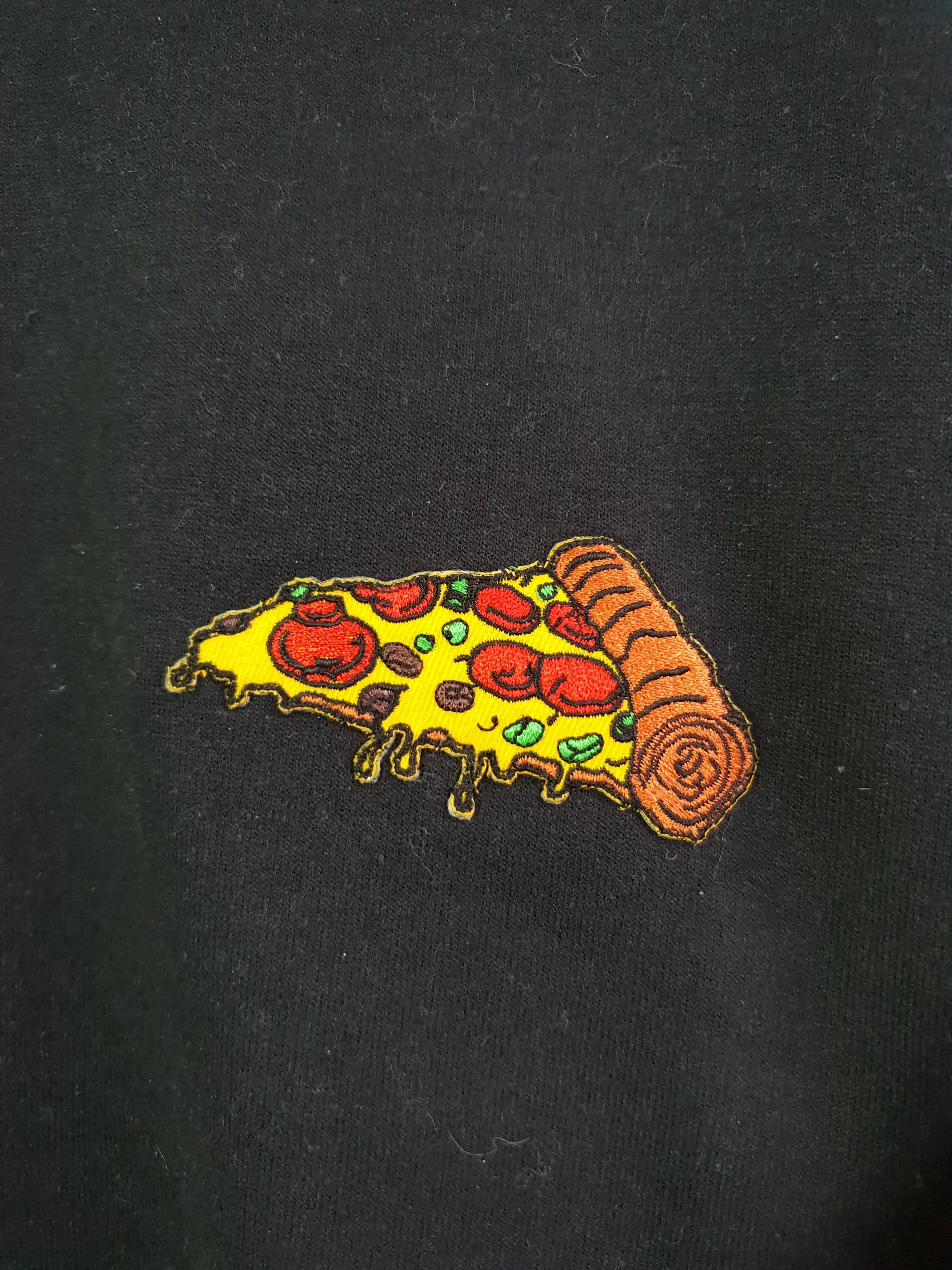 Cozy Pizza Patch Sweater