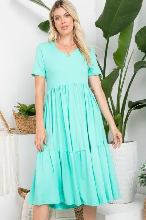 Create Your Joy Tiered Midi Dress in Mint