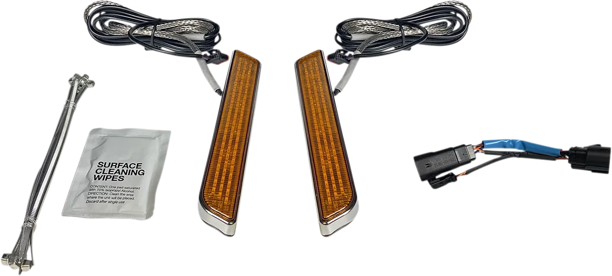 Custom Dynamics LED Front Fork Lightz™ Amber/Chrome