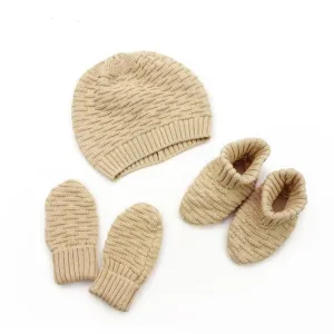 Cute Newborn Gifts | Infant Gift Set | Knitted Hats Booties & Mittens Set