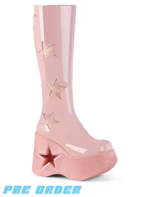 DEMONIA DYNAMITE-218 BOOTS - PINK ✰ PRE ORDER ✰