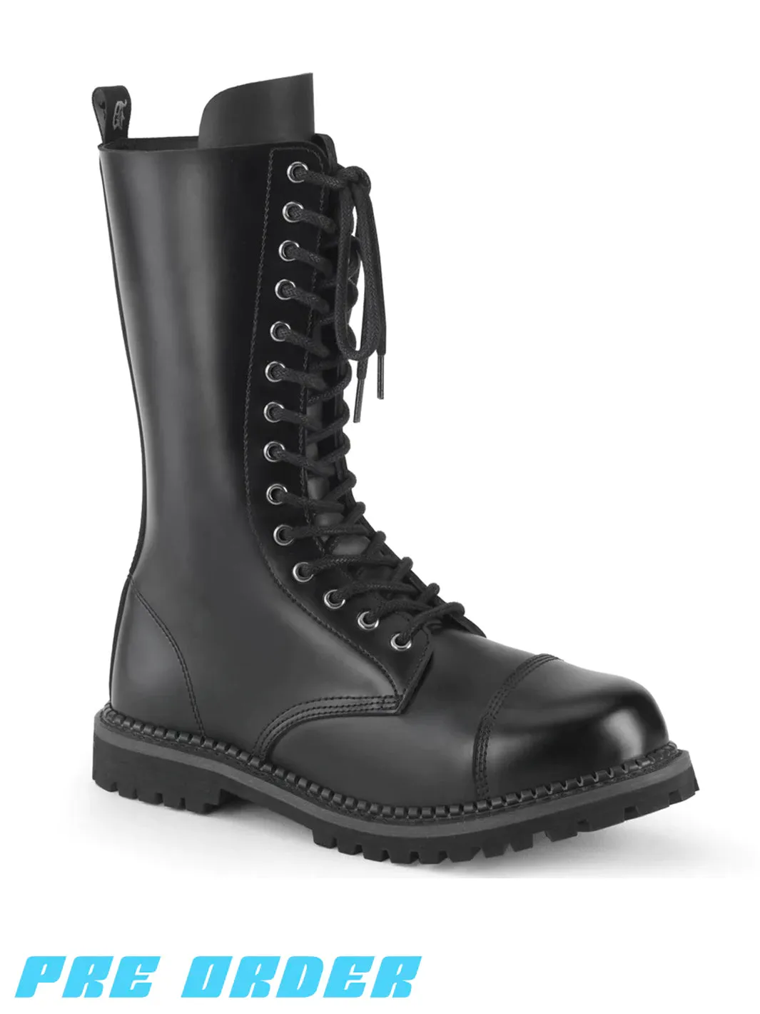 DEMONIA RIOT-14 - BLACK LEATHER ✰ PRE ORDER ✰