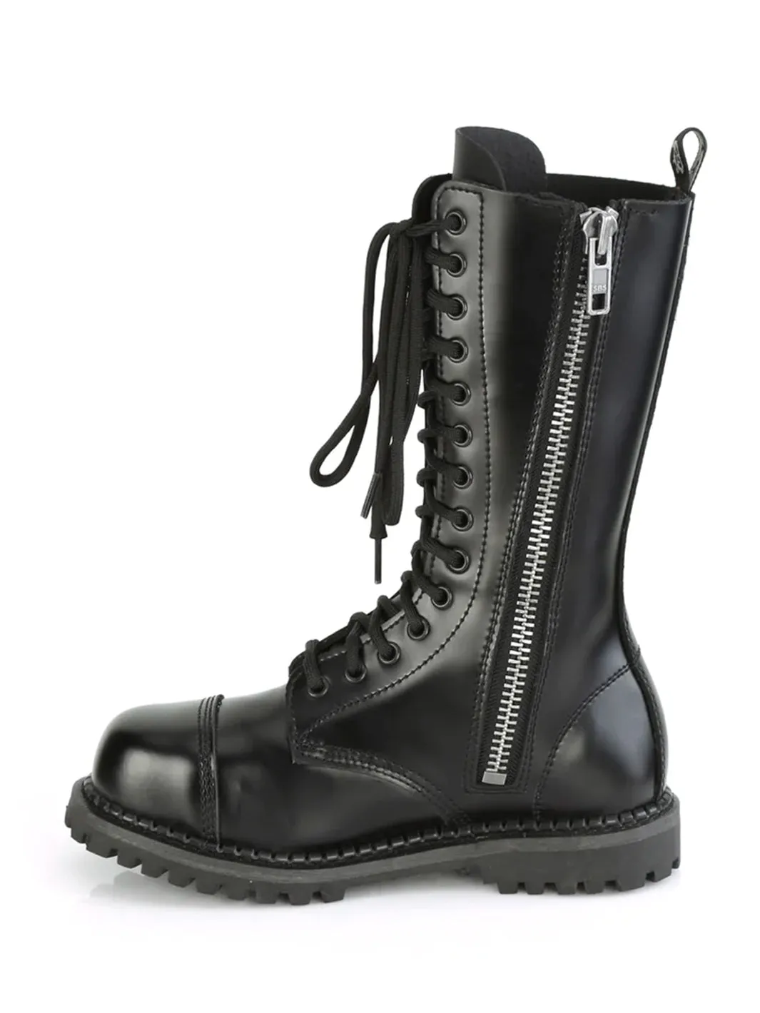 DEMONIA RIOT-14 - BLACK LEATHER ✰ PRE ORDER ✰