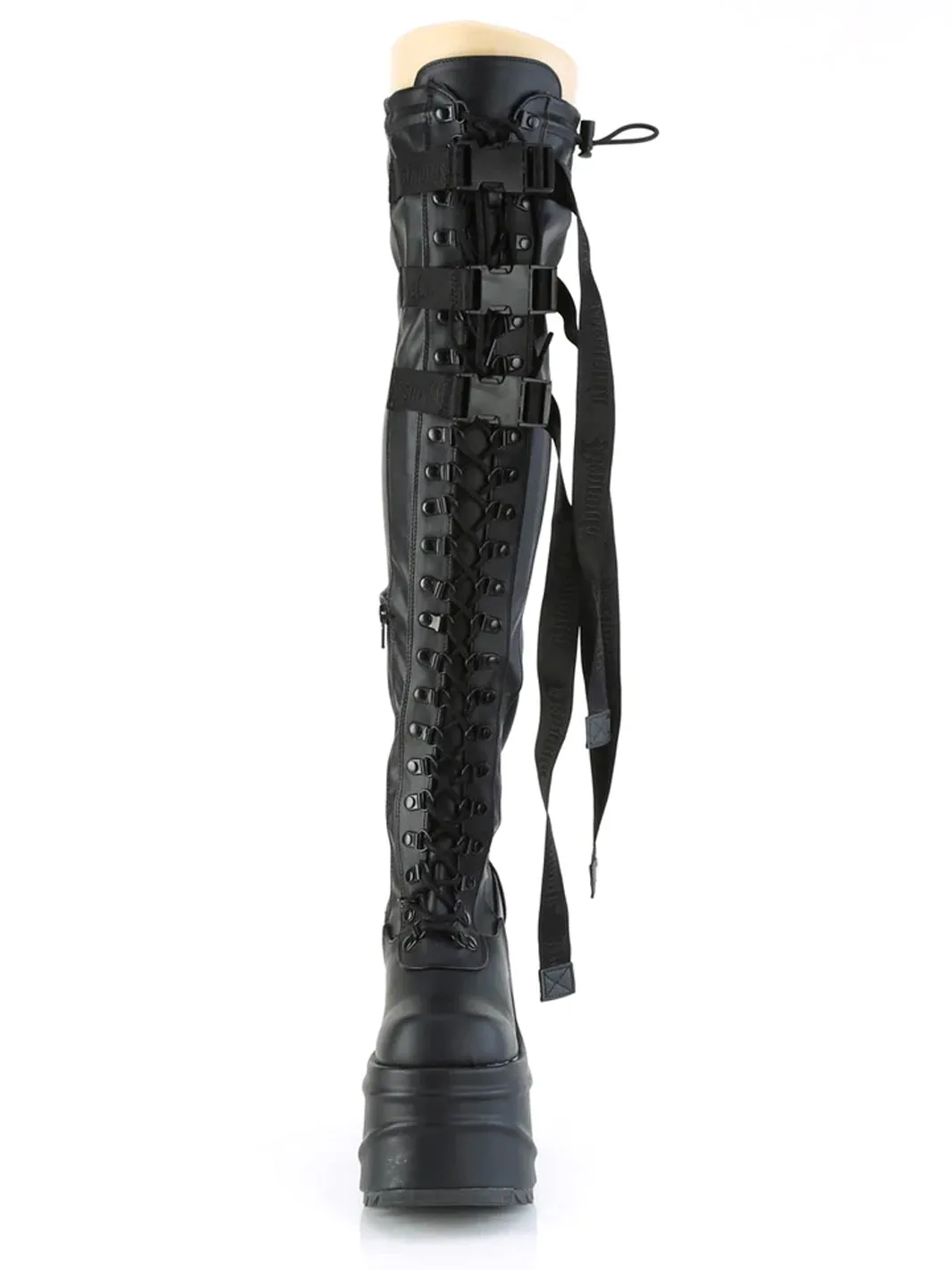 DEMONIA WAVE-315 - BLACK VEGAN LEATHER ✰ PRE ORDER ✰