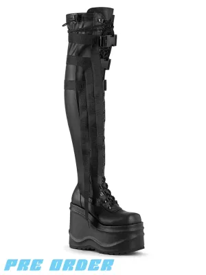 DEMONIA WAVE-315 - BLACK VEGAN LEATHER ✰ PRE ORDER ✰