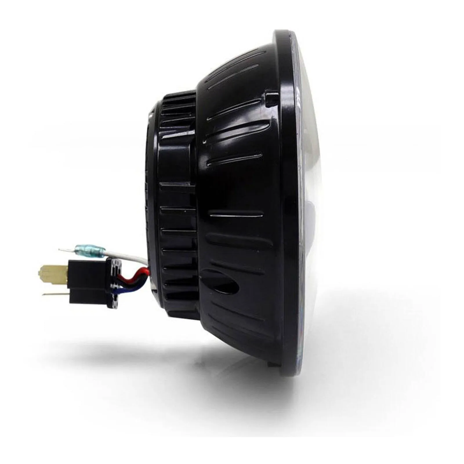 Denali M5 E-Mark LED Headlight Module, 5.75" Round, Black Chrome
