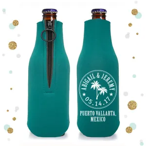 Destination Wedding - Collapsible Foam Zippered Bottle Cooler #4Z