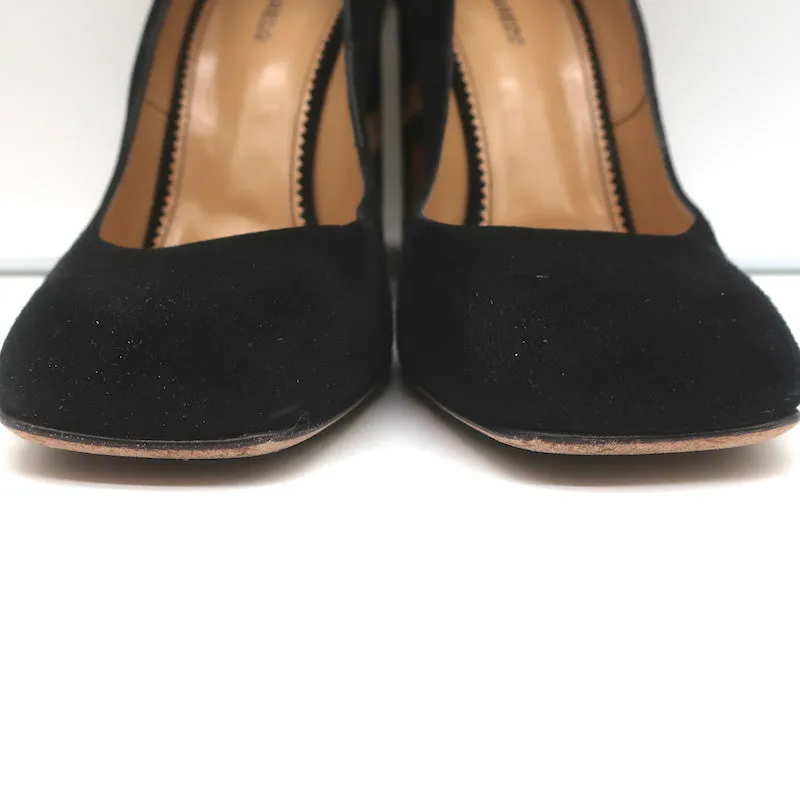 Dsquared2 Pumps Black Suede & Leopard Calf Hair Size 40 Square Toe Heels