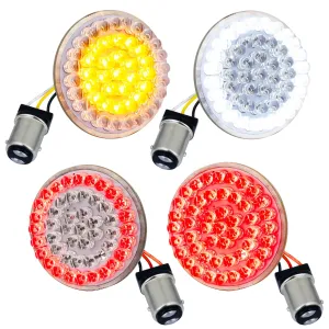 Eagle Lights 2” LED Turn Signal, Running and Brake Light Kit for Harley Davidson Motorcycles- Generation I / 1157 Front / 1157 Rear