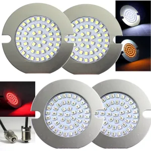 Eagle Lights 3 1/4" Front and Rear LED Turn Signal Kit For Harley Davidson Motorcycles - Generation II / Red Rear Turn Signals