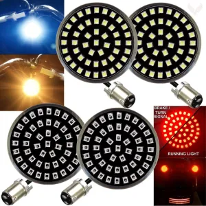 Eagle Lights Midnight Edition Front and Rear LED Turn Signal Kit for Harley Davidson Motorcycles- 1157 Front / 1157 Rear
