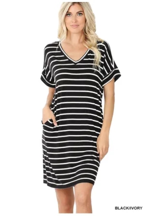 Easy Come Easy Go Striped Dress-Multiple Colors Available