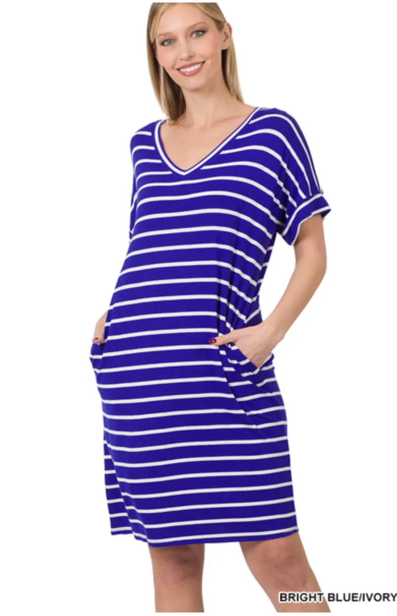 Easy Come Easy Go Striped Dress-Multiple Colors Available