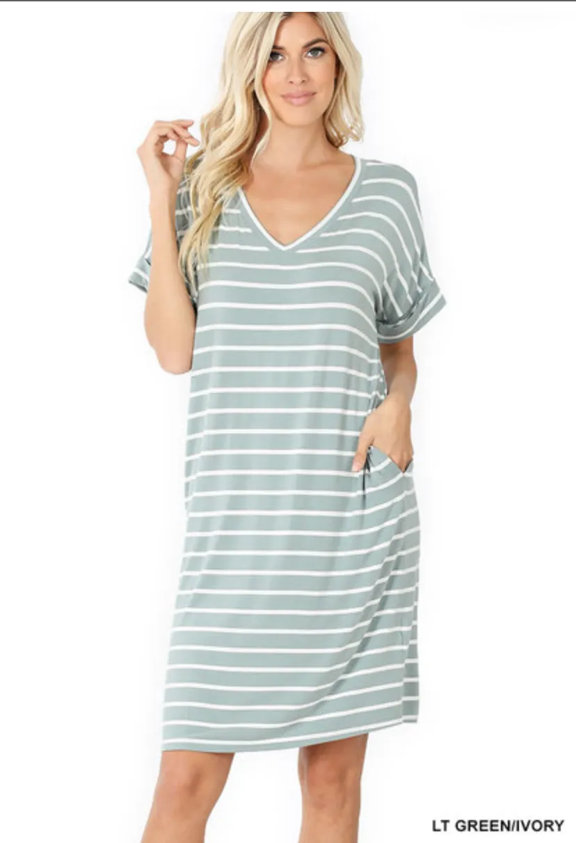Easy Come Easy Go Striped Dress-Multiple Colors Available