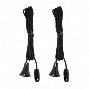 ElekTek 2x Bathroom Ceiling Pull Switch Cord String Toggle white or black - twin/double pack